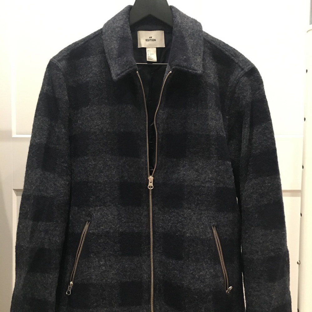 H&M Edition Felted Wool Plaid Jacket